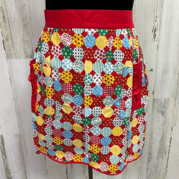 Vintage Other - Vintage Handmade Colorful Patchwork‎ Half Apron